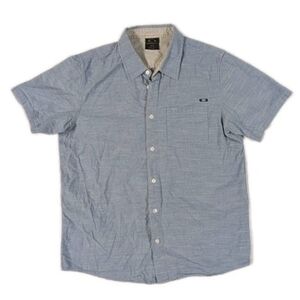 Oakley Button Up Short Sleeve Men's Size M Blue Shirt